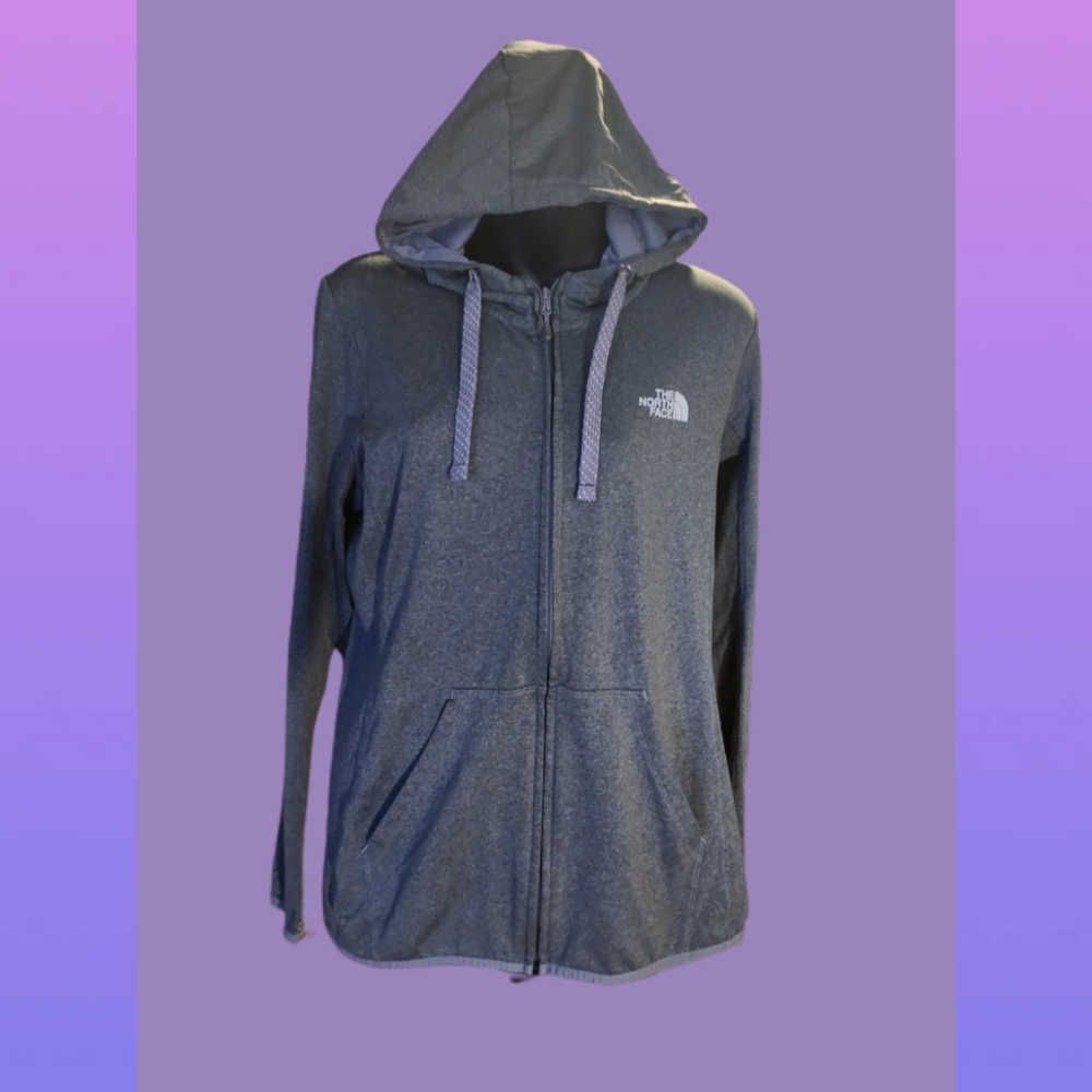 THE NORTH FACE GRAY ZIP FRONT HOODIE - Picture 2 of 6